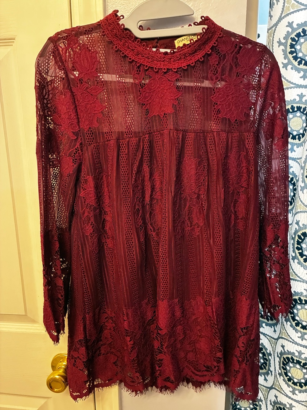 Chance or Fate- Maroon Lace top